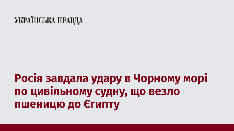 Російські війська атакували цивільне судно в Чорному морі, яке перевозило пшеницю до Єгипту.